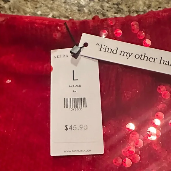 Akira Sparkling Red Mini Skirt - Picture 2 of 2